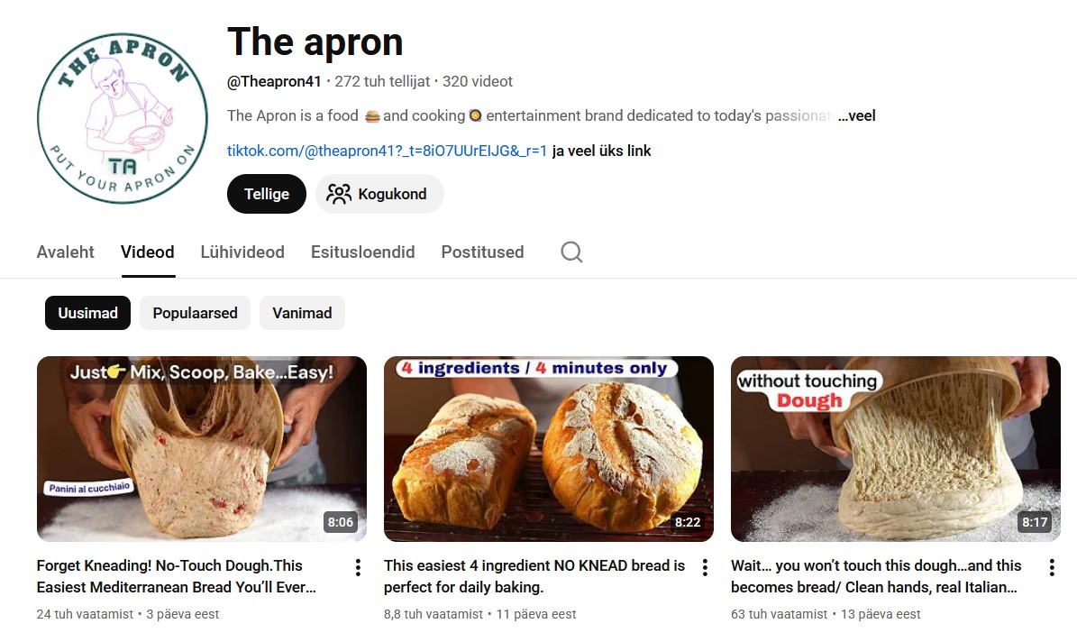 The Apron ehk eesti keeles põll on YouTube’i küpsetuskanal toiduhuvilistele, kellele meeldivad kodused küpsetised. Kanali keskmes ei ole pelgalt visuaalne efekt